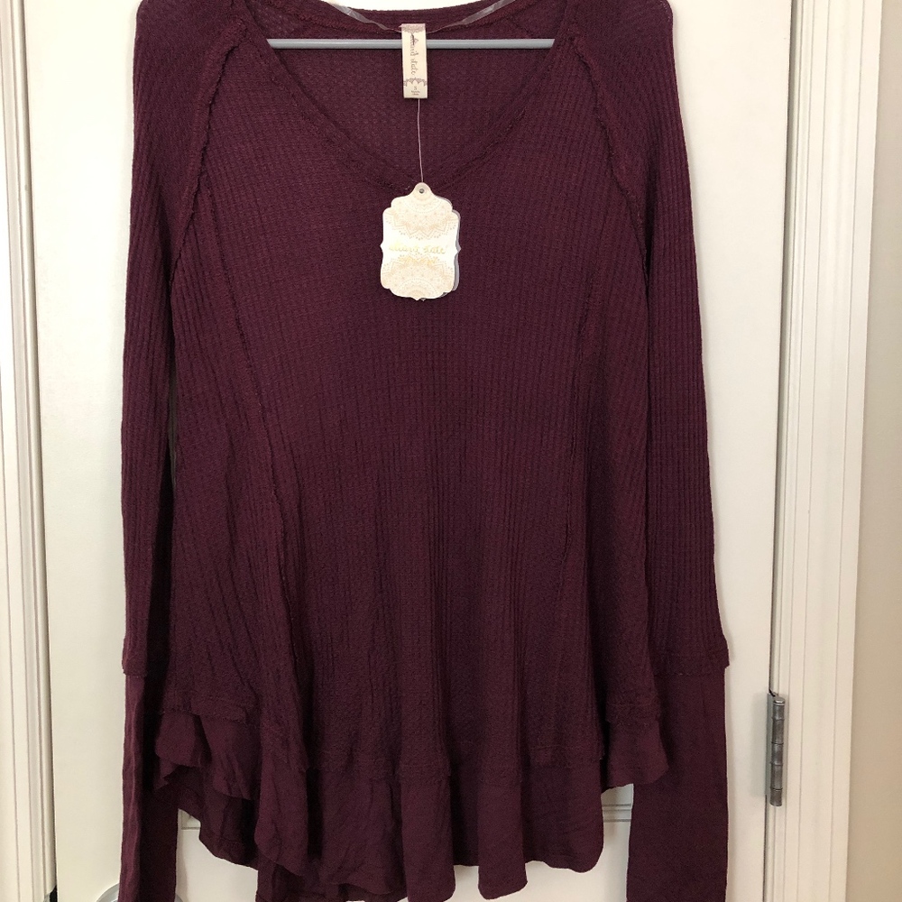 Maroon Waffle Long Sleeve - New w/ Tags